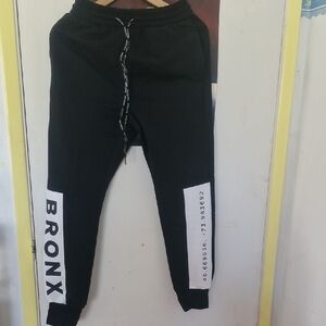 Bronx Youth Black Joggers with White Accents Waist28-31"